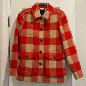 J.Crew Buffalo Plaid Wool Peacoat.